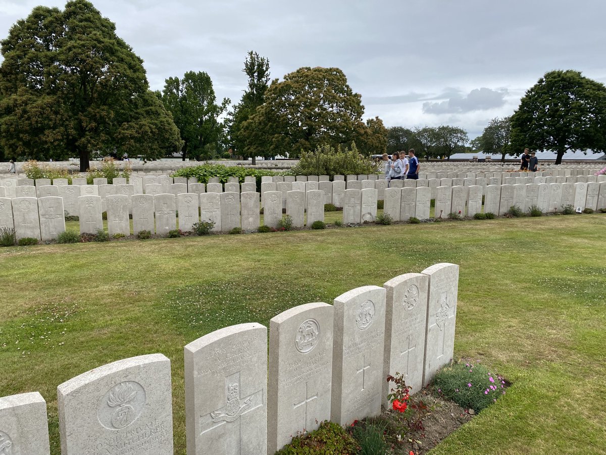 Lijssenhoek. Iceni students ponder the significance of the former Casualty Clearing Station and second largest war graves cemetery in Belgium