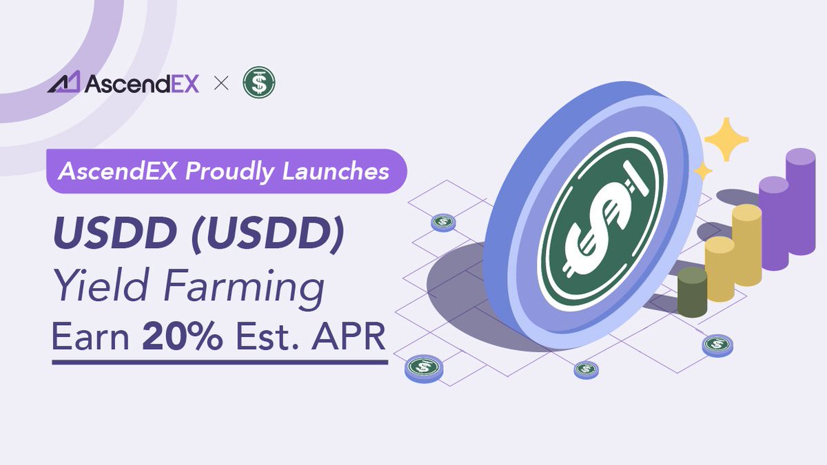 FrAscendex's tweet photo. 📢＃AscendEX est heureux d'annoncer le lancement de Sun(Tron) - USDD Yield Farming

✅Cycle de distribution des récompenses : Quotidiennement
✅Cycle de remboursement : 1 jour

🔥Cliquez ICI pour commencer l'agriculture de rendement DeFi👉https://t.co/0FGFai1SAZ https://t.co/EHiPl0FeBx