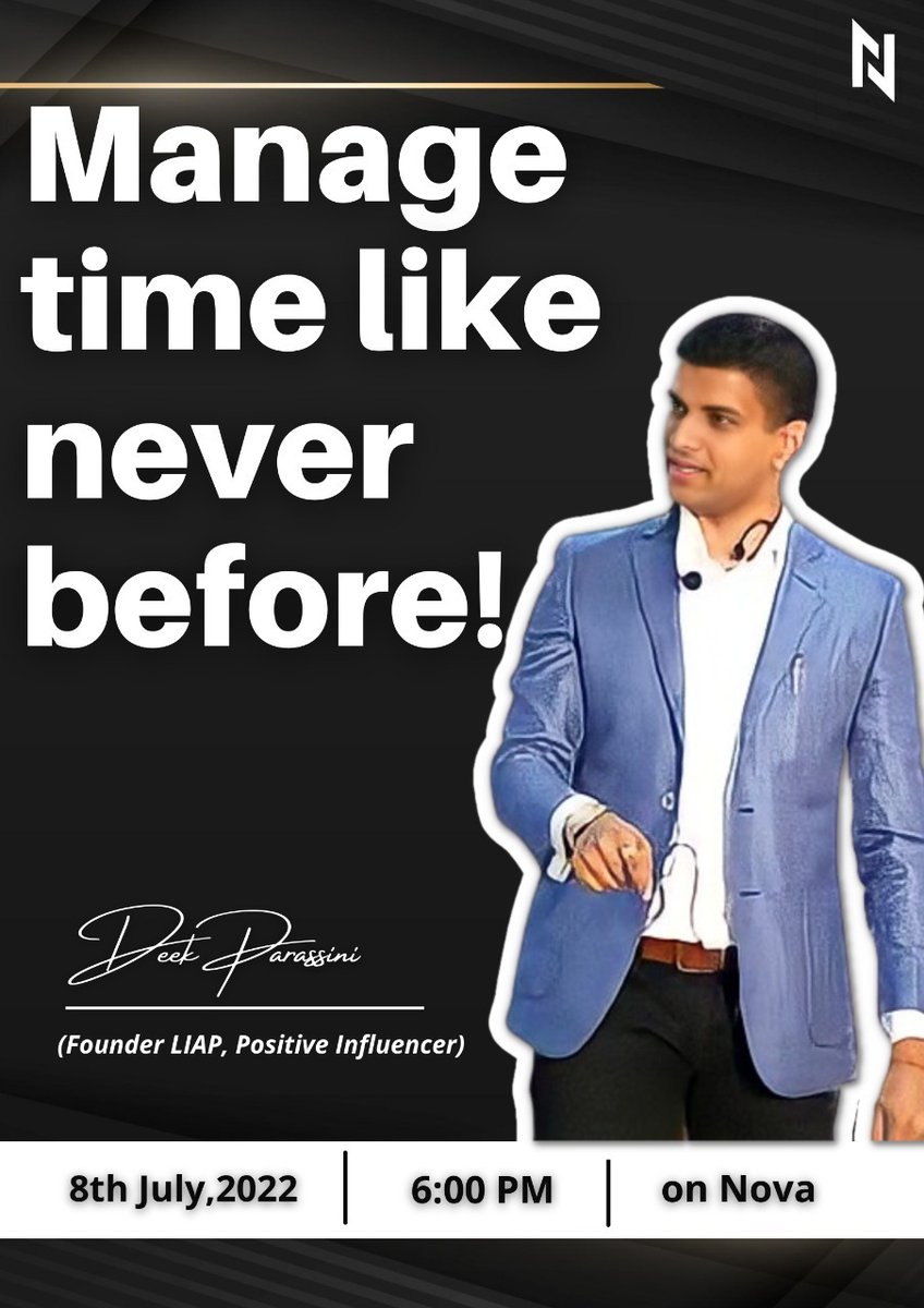 sanyam_sm's tweet photo. Hey, we're organizing a short workshop on Time Management where in Deek (Founder, LIAP) will share his experience. There will be certification post #event, do sign up if interested. Experience Now: https://t.co/j412oXkGJ9 https://t.co/TH6IMTgaJ1