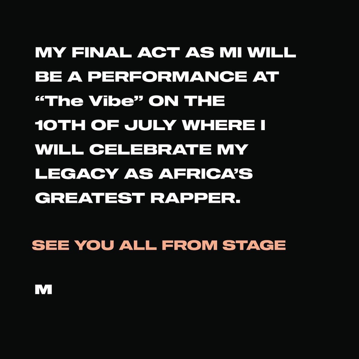 MI_Abaga's tweet photo. Vibe. VI. Sunday 10th https://t.co/llVsqZUWi6