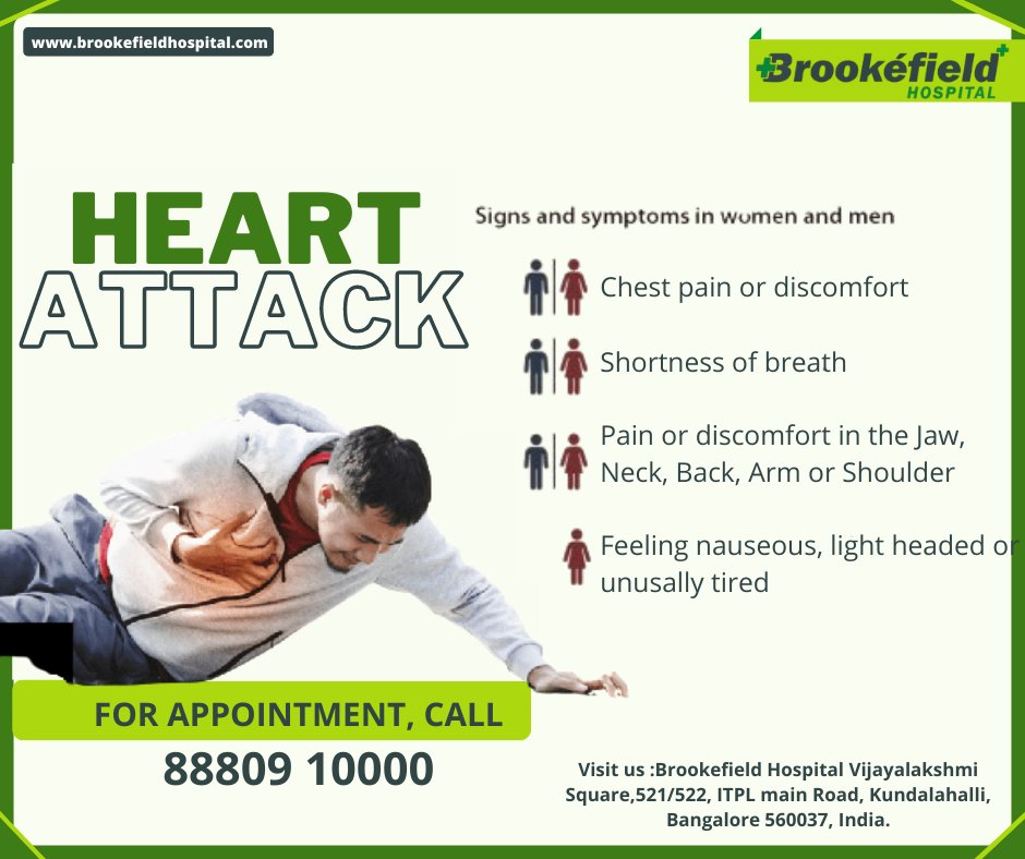 brookefield_h's tweet photo. Heart Attack
A heart attack, also called a myocardial infarction, happens when a part of the heart muscle doesn't get enough blood.
Call us and book your appointments 88809 10000
#heartattack #hearthealth #heartdisease https://t.co/0GQ4VOIkzN