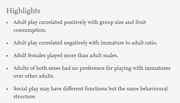 AnimBehSociety's tweet photo. A study by Norberto Asensio, Eugenia Zandonà, Jacob C. Dunn, Jurgi Cristóbal-Azkarate, measured the amount of social play in 62 wild adult howler monkeys, Alouatta palliata, belonging to seven different groups in Mexico and Costa Rica.
#adultbehaviour

https://t.co/BgGQdLK5WX! https://t.co/nvePCwpMTq
