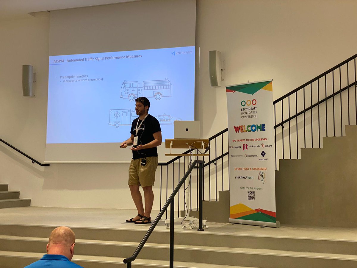 statscraft's tweet photo. And wrapping up the longer sessions Ofir Marcus of @NoTraffic_ talks about the correlation between traffic (the street kind!) and monitoring your network

#tlvcommunity #statscraft https://t.co/HBwWBhXxCf