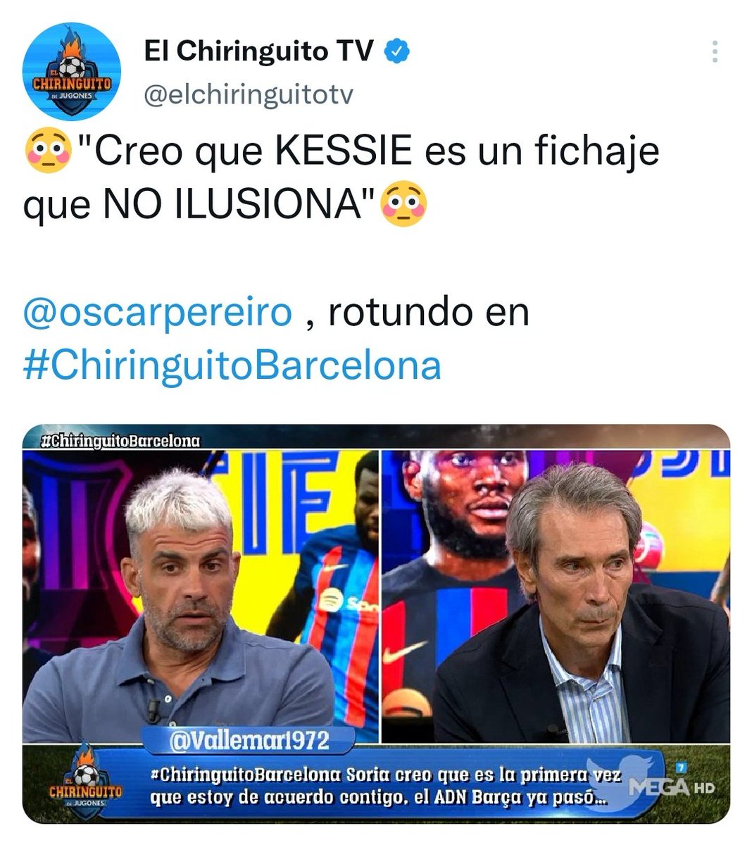HoyEnDeportes4's tweet photo. ➡️ A la izquierda cuando el Madrid quería a Kessié.
➡️ A la derecha cuando Kessié ha fichado por el Barça. https://t.co/aNLShqgXHm