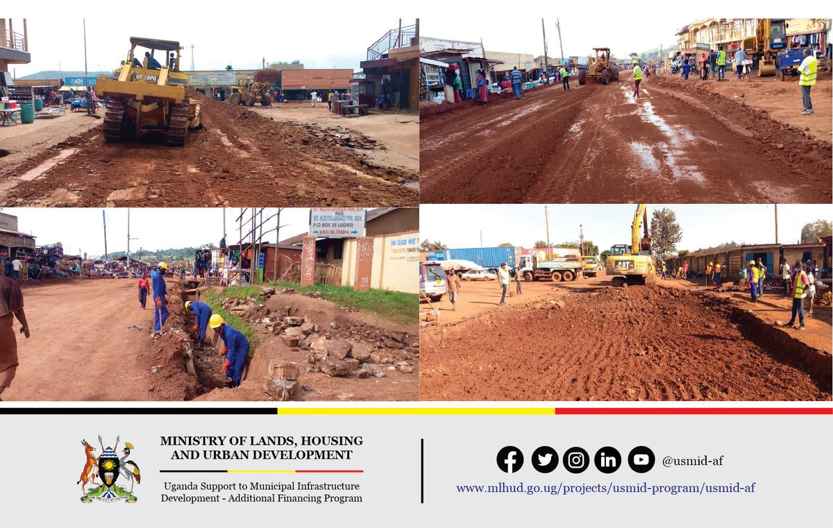 Ucmid's tweet photo. Lugazi municipal council is among the beneficiaries of the #USMIDAF program. Several projects are being funded which include the upgrading of gravel/earth surfaced #roads to asphalt concrete paved (road auxiliaries & installation of solar street lights included). #development https://t.co/rYnZCdgzQF