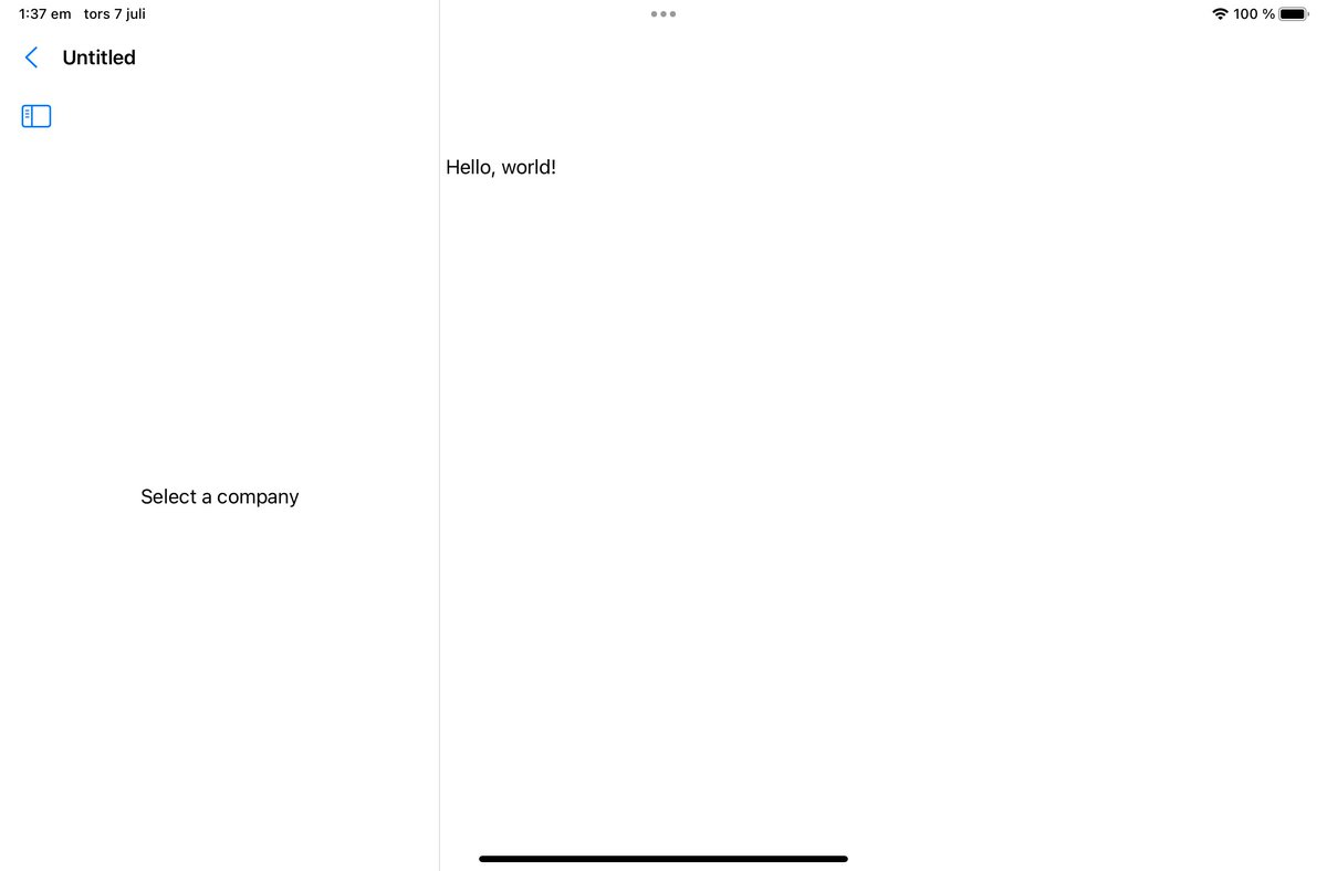 jorgenisaksson's tweet image. Trying to use a NavigationSplitView in a Document-based iPad-app in #SwiftUI4. Hmmm. Doesn't work at all. It's looks like two toolbars stacked on top of each other. Weirdness. Feedback filed to Apple. #Xcode #iPadOS16