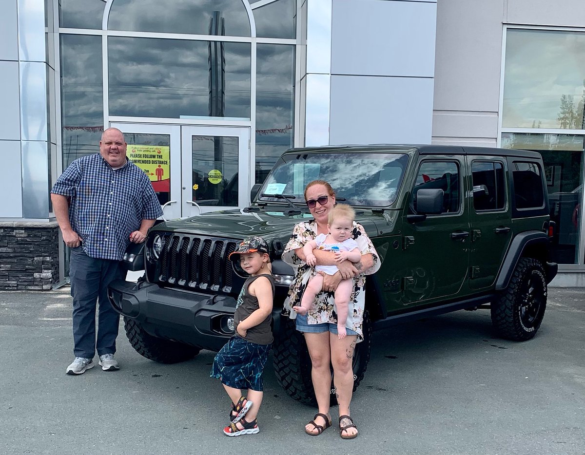 TowneChrysler's tweet photo. Thanks to Erin and her family for picking up this 2022 Jeep Wrangler Willy’s and choosing Towne Chrysler. #TowneChrysler #Miramichi @JeepCanada https://t.co/9mY1hgmswn