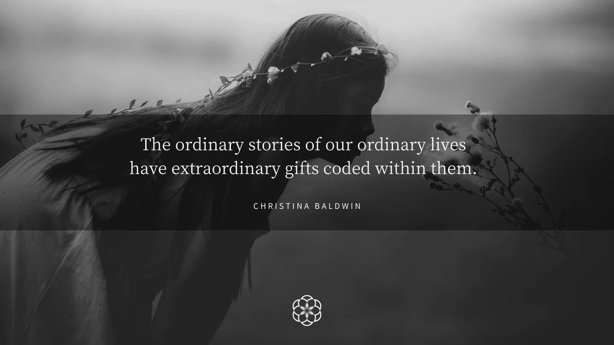 "The ordinary stories of our ordinary lives have extraordinary gifts coded within them." -Christina Baldwin

📷: Sarah Mak

bit.ly/wordfortheday #WordForTheDay #Quote #GratefulLiving #Gratefulness #Gratitude