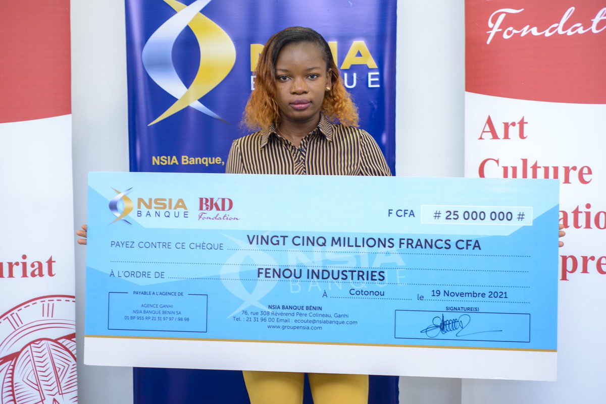 Jacobleu1's tweet photo. #prixBJKD
En 2021, grâce au Prix BJKD pour l'Entrepreneuriat Jeunes, Tossou Sonita a remporté la somme de 25 millions de FCFA pour le développement de son entreprise "Fenou packaging” qui produit des emballages écologiques. Tentez votre chance en 2022 https://t.co/h4Q6Z68rE4 https://t.co/ncs5woOWkA