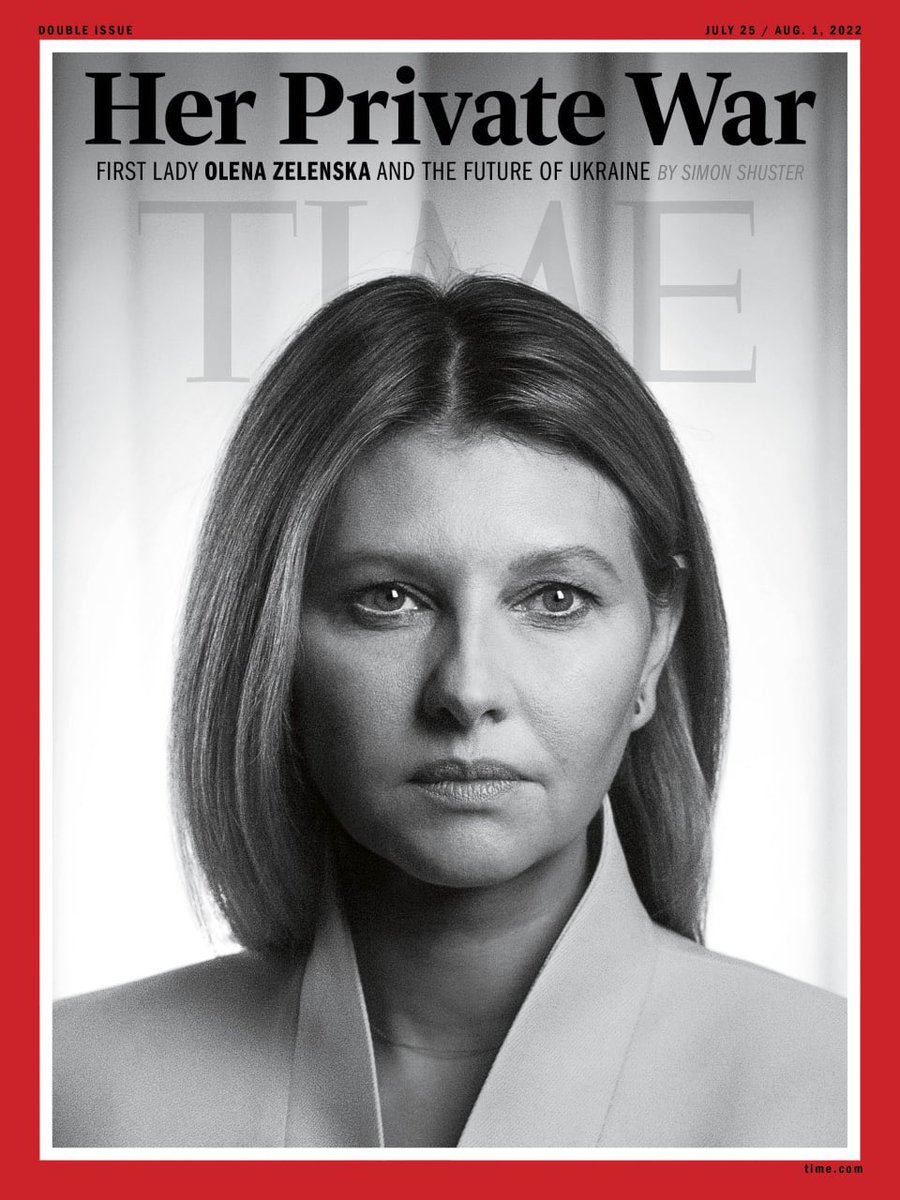 ukraine_world's tweet photo. Olena Zelenska, Ukraine’s First Lady, on the cover of @TIME #StandWithUkraine️ https://t.co/9slumDbV1Z