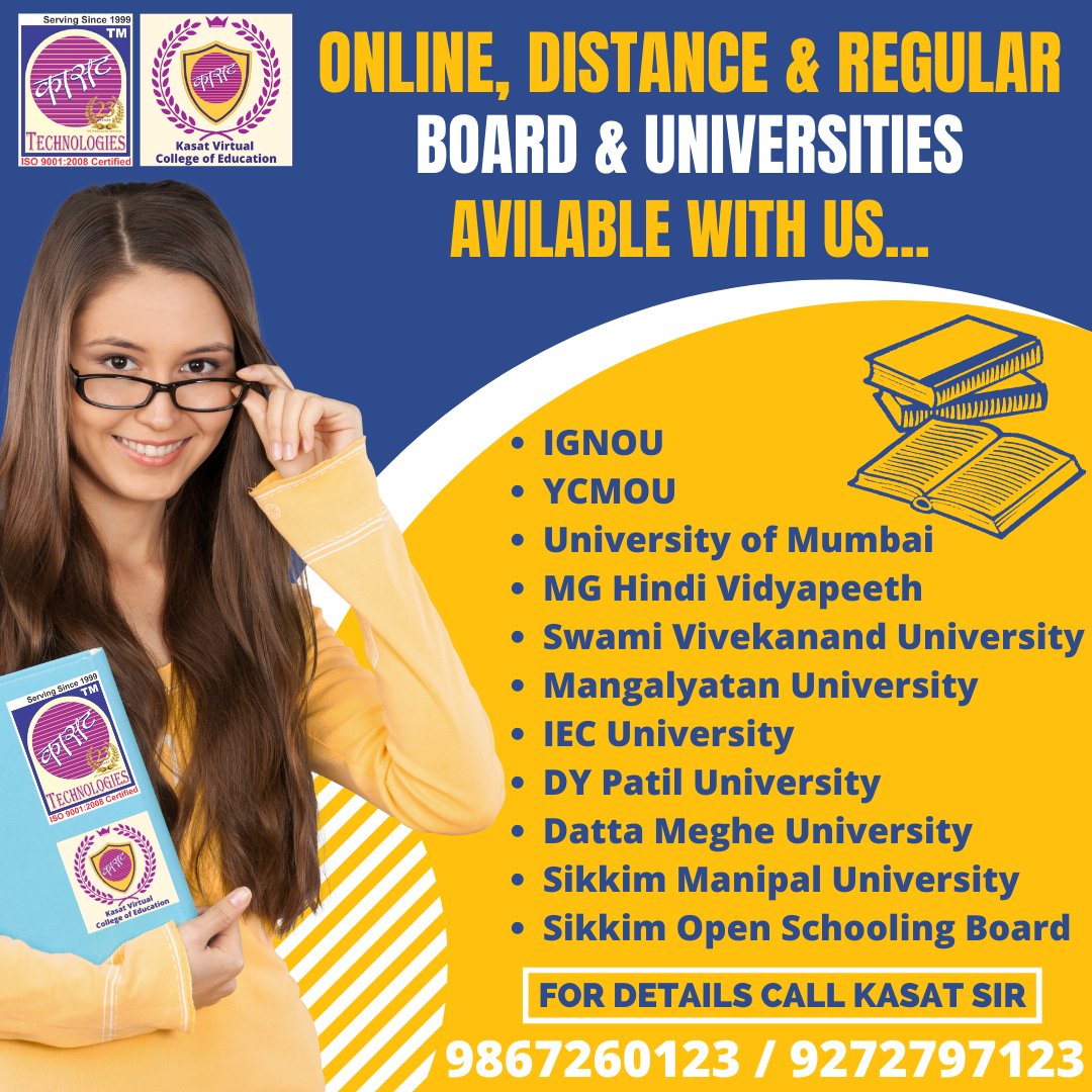 KasatVCE's tweet photo. https://t.co/JKjH8OmyEA
#kasatvirtualcollegeofeducation #kasattechnologies #universities #boards #onlineeducation #distanceeducation #regulareducation 
@nbkasat @KasatTech @emergeindabroad @SmartBrainInc https://t.co/PDxy32bI5D