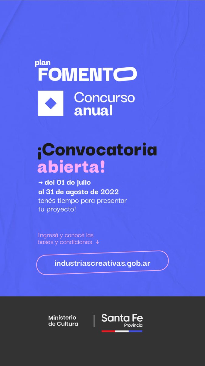 FelixFiore1's tweet photo. Producción y Conocimiento es la clave de una provincia pujante. Abierta la Inscripción al Concurso Anual del Plan de Fomento que financia proyectos productivos de base cultural.
@CulturadSantaFe 
@GobSantaFe 
@omarperotti 
@ind_creativassf https://t.co/lXIgy8I06i