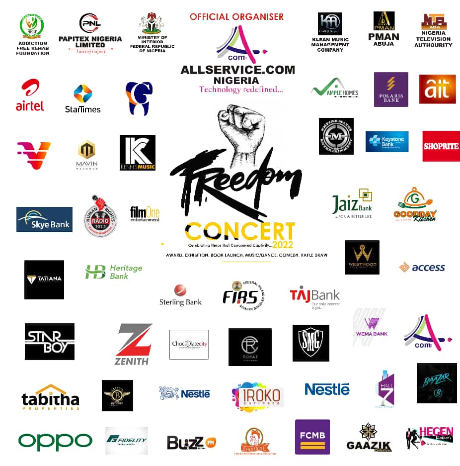 Freedom concert, coming up life on the 10th of this month in Abuja Alexis hotel.