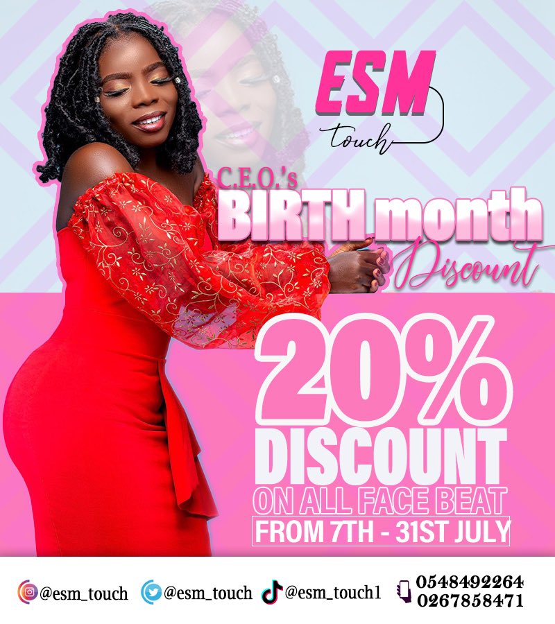 esm_touch's tweet photo. 🥳🎂🥳HAPPY BIRTHDAY TO OUR BEAUTIFUL CEO😍🥂😍

💃NOW LET’S CELEBRATE AND SLAY TILL THE MONTH ENDS💃💃

#makeupartist #birthdaydiscount #birthdaygirl #Trending https://t.co/m9GRVbrJWE