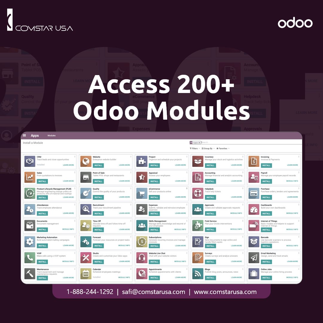 comstar_usa's tweet photo. You name it, we have it.

#odooaccounting #opensourceerp #odooapps #odoopython #crm #marketing #inventory #sales #odooHR

1-888-244-1292
safi@comstarusa.com https://t.co/NQFZZx1MNp