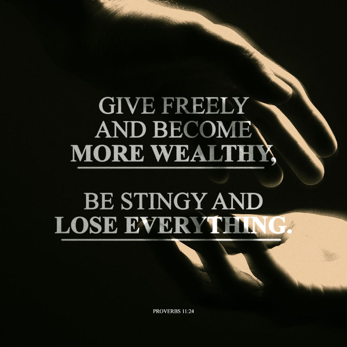 pthmp58's tweet photo. Generosity brings prosperity, but withholding from charity brings poverty.
Proverbs 11:24 TPT

https://t.co/rlGJzAtF7v https://t.co/0fPUQZvQg6