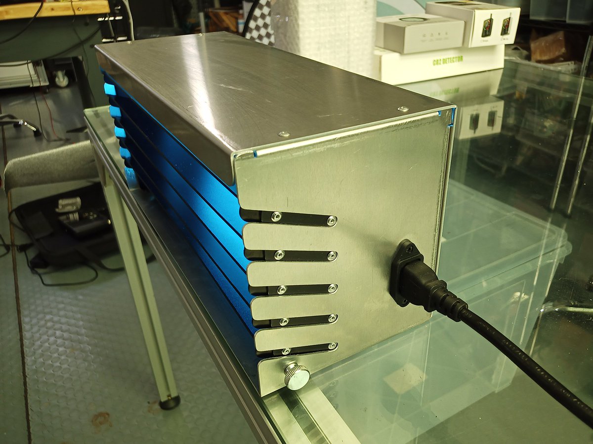 RealSexyCyborg's tweet image. All metal version of the Buterin-Wu Upper Room UVGI Fixture. This is an air sanitizing device designed for local manufacturing in any country. It can be made in most sheet metal shops equipped with laser or waterjet cutters for a fraction of the cost of current UR-UVGI products.