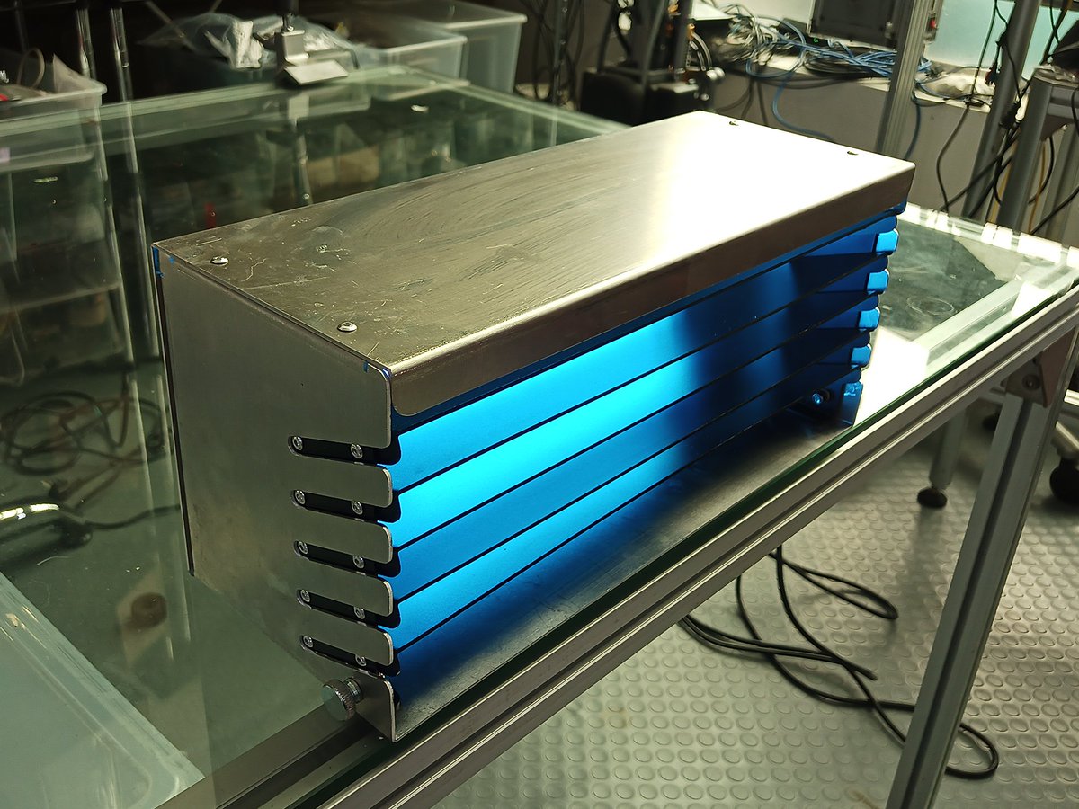 RealSexyCyborg's tweet image. All metal version of the Buterin-Wu Upper Room UVGI Fixture. This is an air sanitizing device designed for local manufacturing in any country. It can be made in most sheet metal shops equipped with laser or waterjet cutters for a fraction of the cost of current UR-UVGI products.