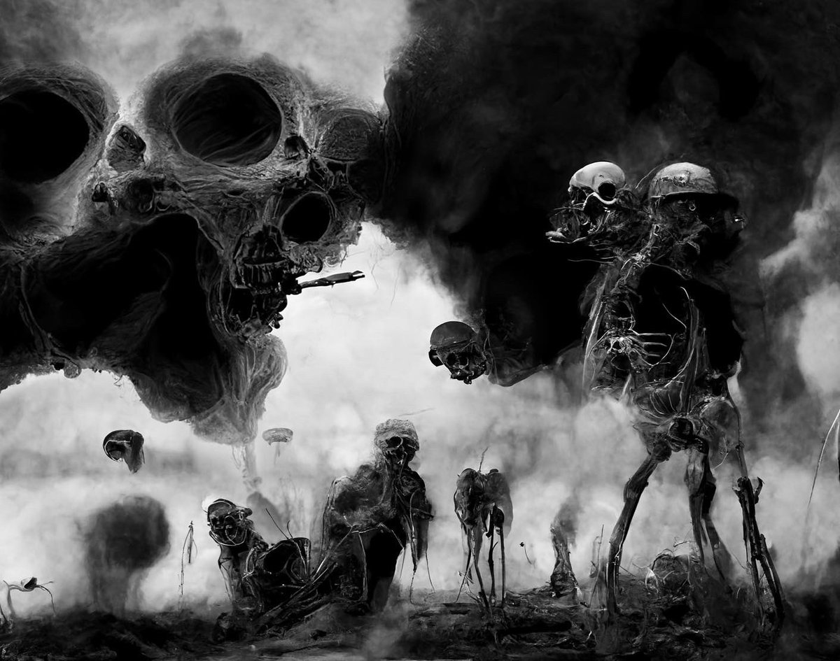 GuneySoykan's tweet photo. World War 1 Through the Eyes of an X-ray Machine 
A.I. Art Series - Part III. - Battlefields #AIart #midjourney https://t.co/L2NW1LSytG