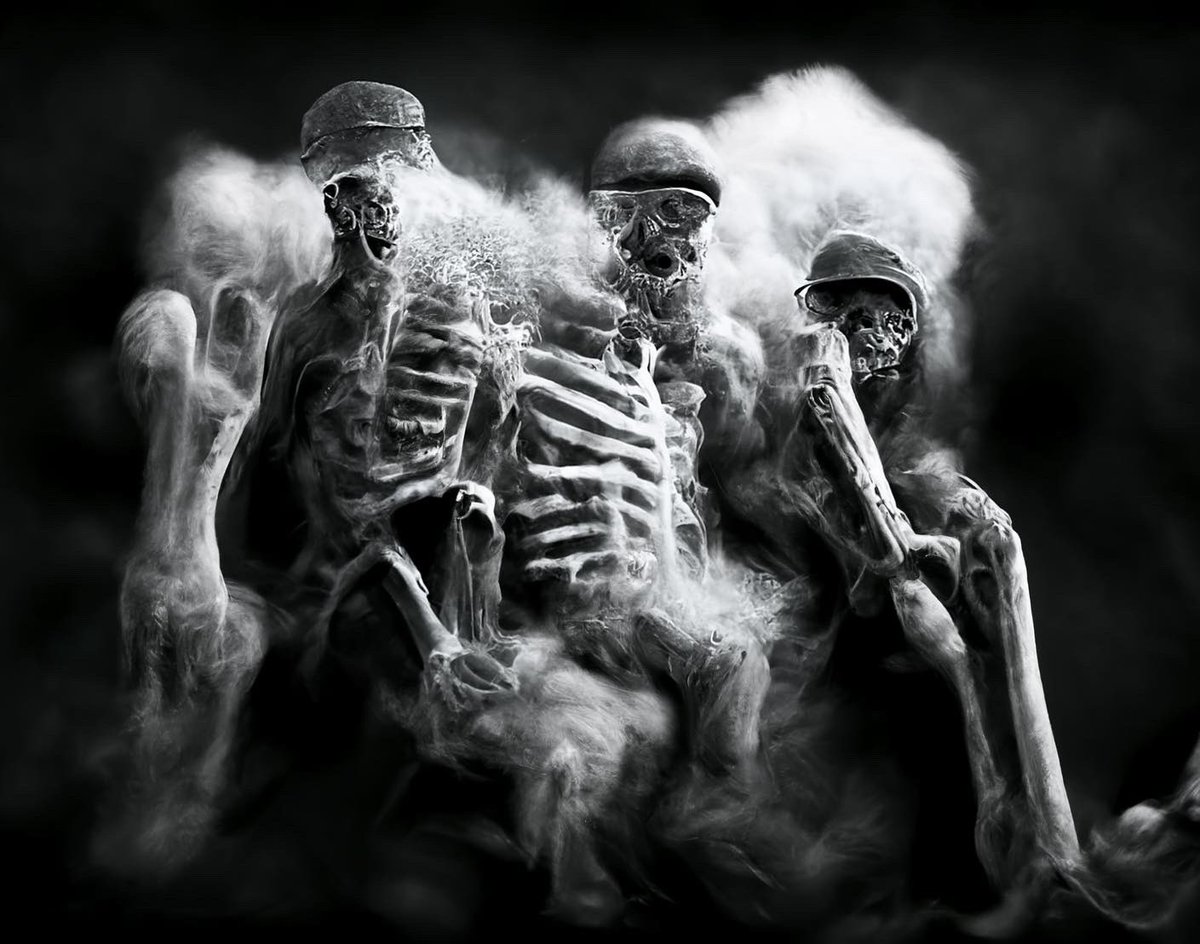 GuneySoykan's tweet photo. World War 1 Through the Eyes of an X-ray Machine 
A.I. Art Series - Part III. - Battlefields #AIart #midjourney https://t.co/L2NW1LSytG