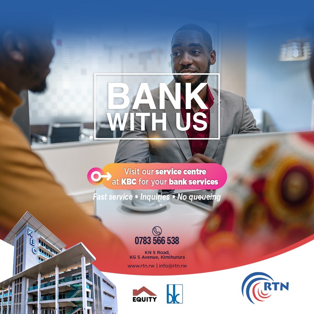 Bank with us! Visit our RTN offices, Irembo service center at KBC, and access all the banking services. Call us: 0783566538 or visit our website: rtn.rw#irembo#bank#rtn <a href="/irembogov/">IremboGov</a>