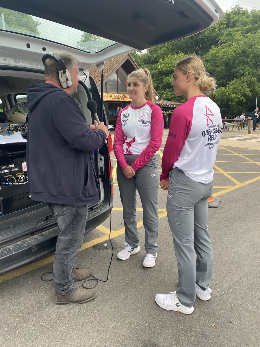 The #QBR2022 for #CommonwealthGames2022 arrived at #NewlandsCorner was passed on to Alicia Wilson and Sarah Evans and is now on it’s way to #Tonbridge to continue on its journey between 4-28 July