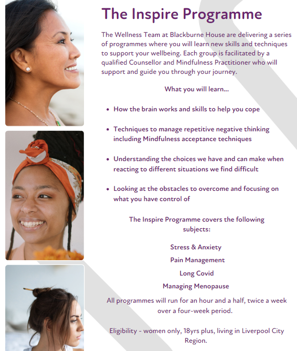 Want to join our Inspire Program starting 11th July. You will learn coping strategies for stress and anxiety. Want more information, send us a message!