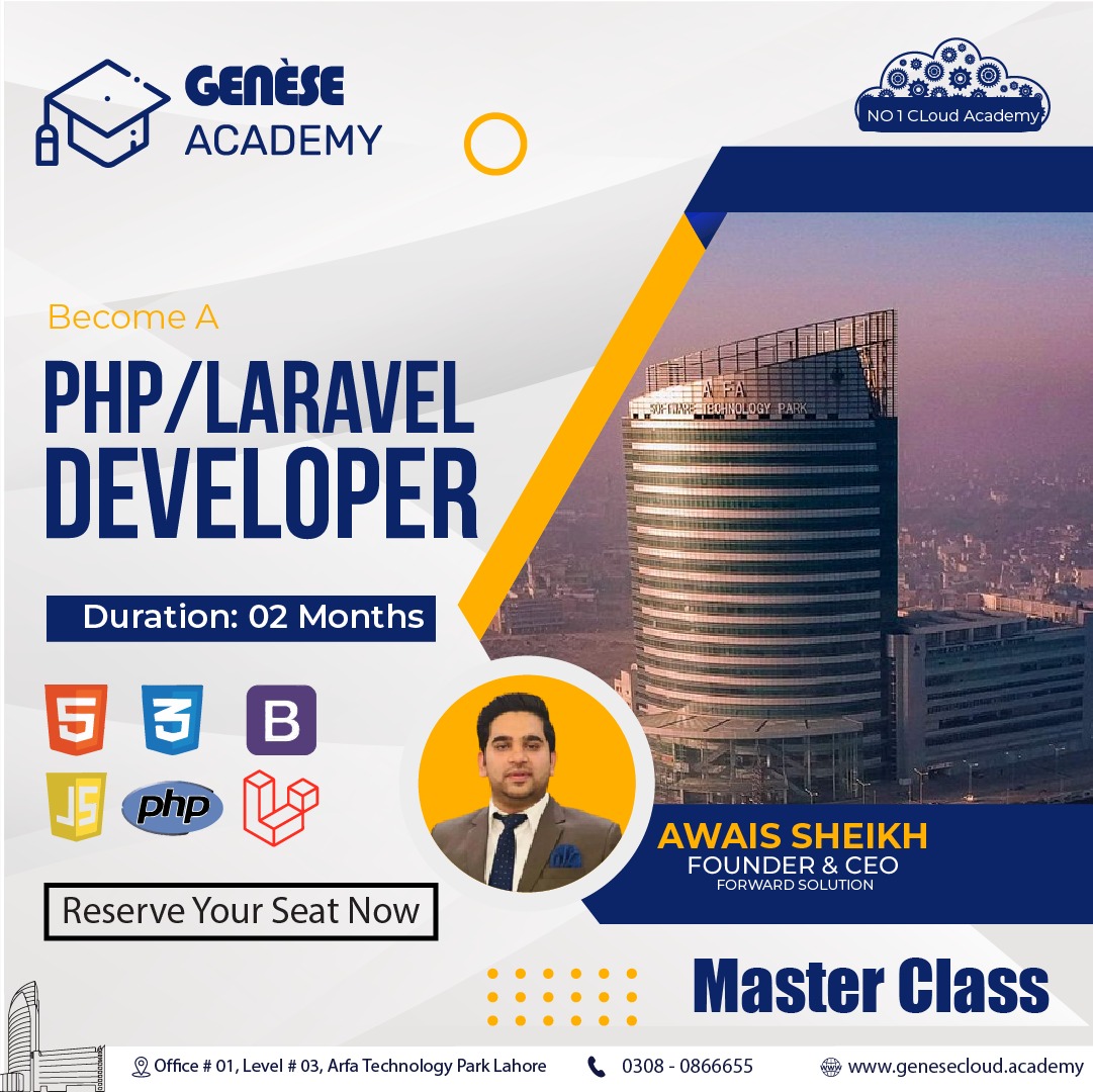 GeneseCloud's tweet image. Join our Master Class on PHP/Laravel Developer!\
Contact us:
📲 Call: 0308-0866655
🌐 Website: genesecloud.academy
📧 Email: support@genesepk.com
#genesecloud #programming #programmingexpert #python #FullstackPython #pythonlearning #pythonprogramming