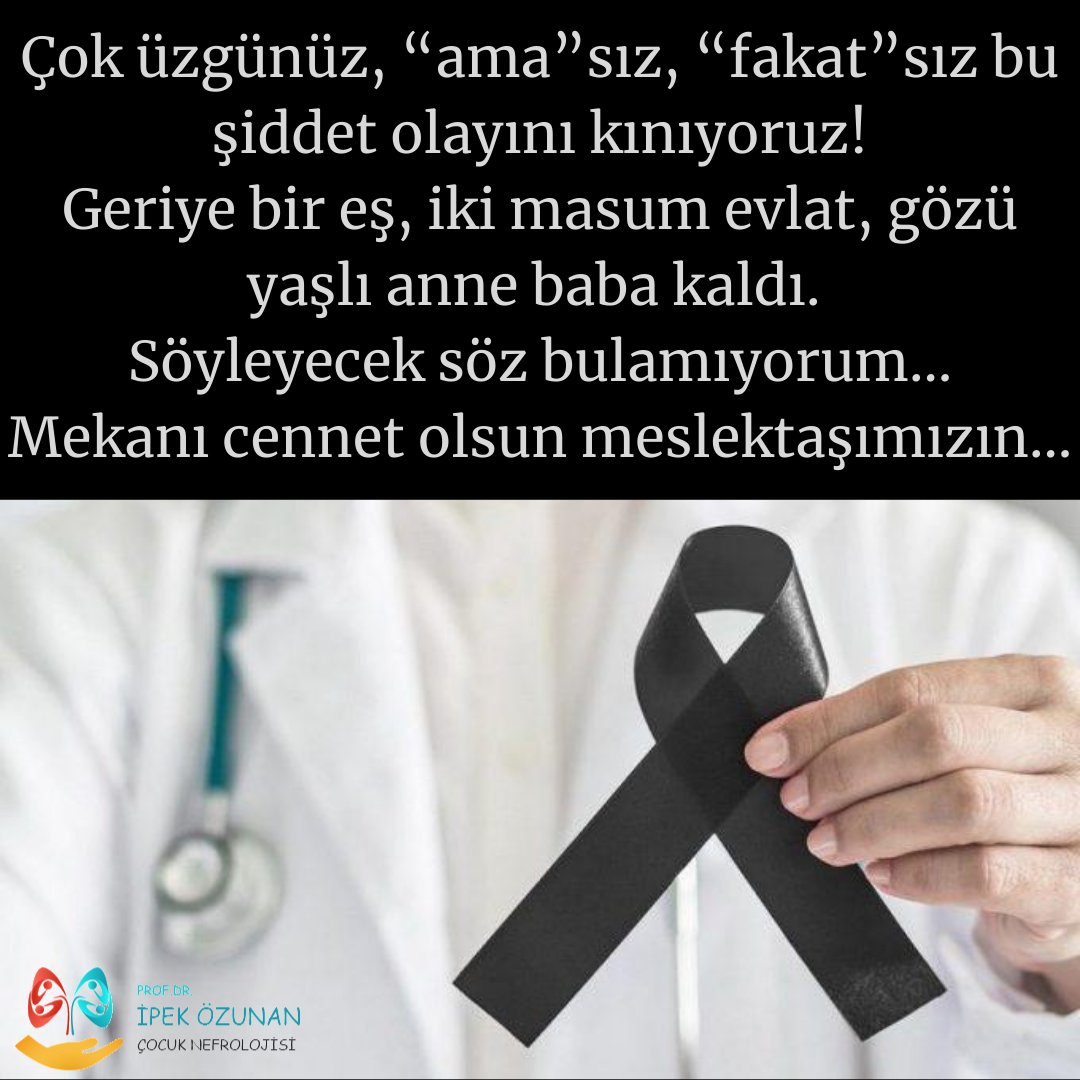 DrIpekOzunan's tweet photo. Çok üzgünüz, “ama”sız, “fakat”sız bu şiddet olayını kınıyoruz!
Geriye bir eş, iki masum evlat, gözü yaşlı anne baba kaldı. 
Söyleyecek söz bulamıyorum…

Mekanı cennet olsun meslektaşımızın…

Prof. Dr. İpek Özunan
https://t.co/7IxdcnZXLr

#ekremkarakaya https://t.co/FeYA0vgVOk