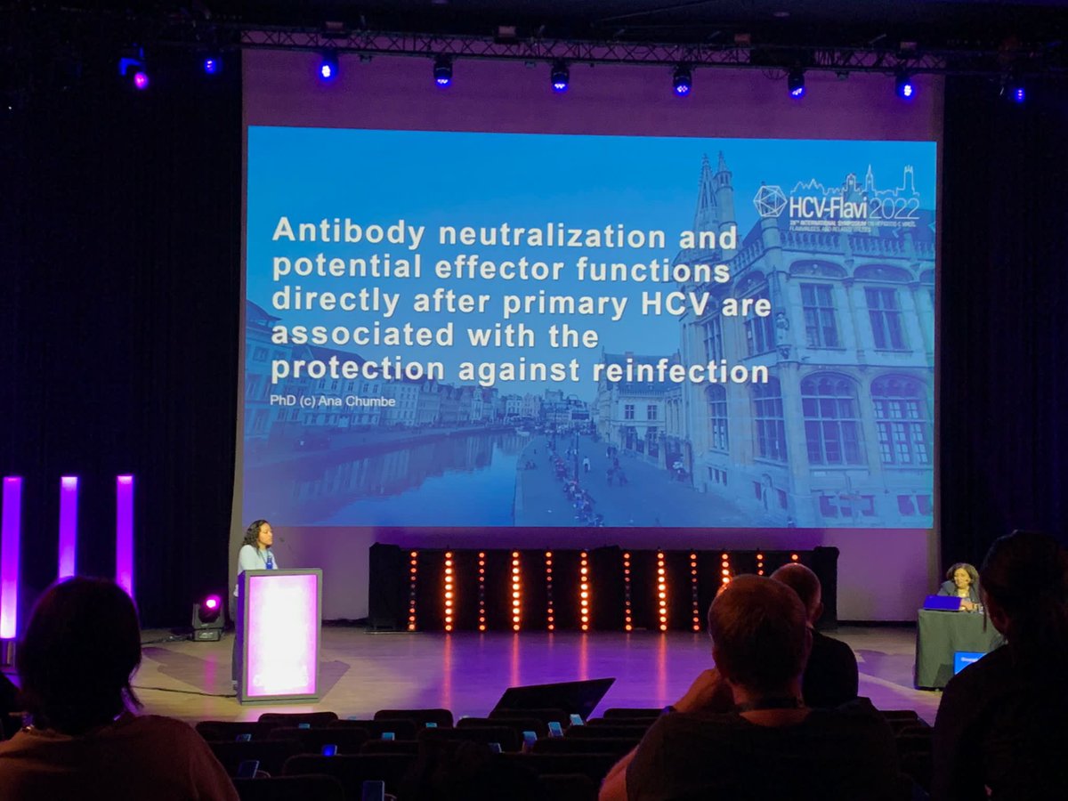 Proud of PhD student Ana Chumbe! She did a great poster pitch at the #hcv2022 meeting in Ghent, work soon to be published. @jankeschinkel <a href="/amsterdamumc/">Amsterdam UMC</a>