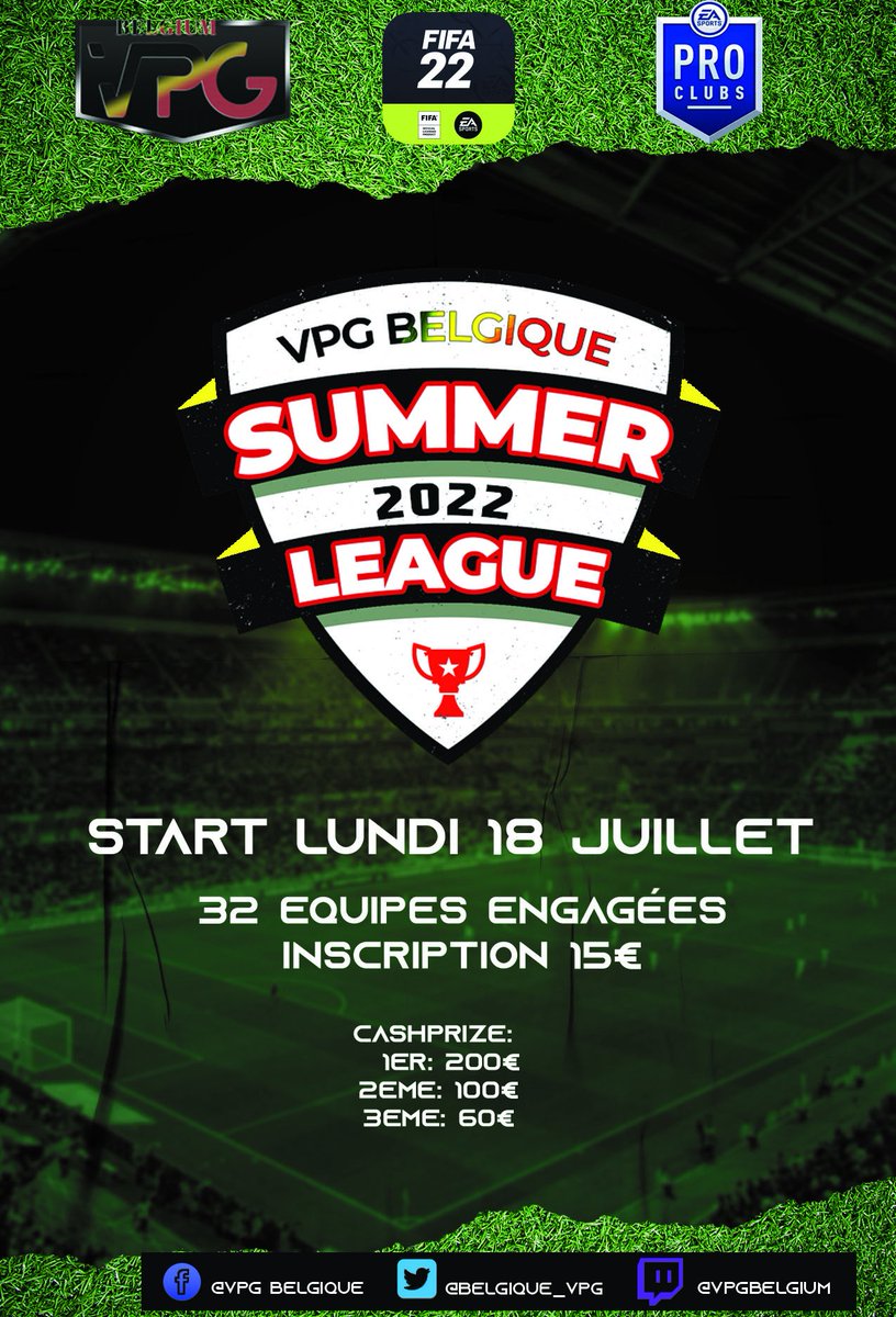 Bonjour à tous la VPG BELGIQUE recherche des equipes pour complète sa ligue summer pour plus info venez en pv