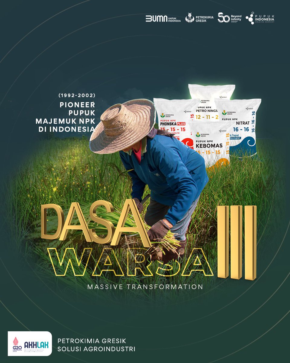 petrogresik's tweet photo. ⏱ Tik tok tik tok...

Wuhuuu soo exited!! 
Mimin kasih spill lagi yaah perjalanan Dasawarsa ke 3 Petrokimia Gresik hadir sebagai perusahaan Solusi Agroindustri di Indonesia, Sahabat! 

#Agrosolution #HUT50PG #BeyondInfinity #PetrokimiaGresik50 #HUT50PetrokimiaGresik https://t.co/FsWYv2Y4yq