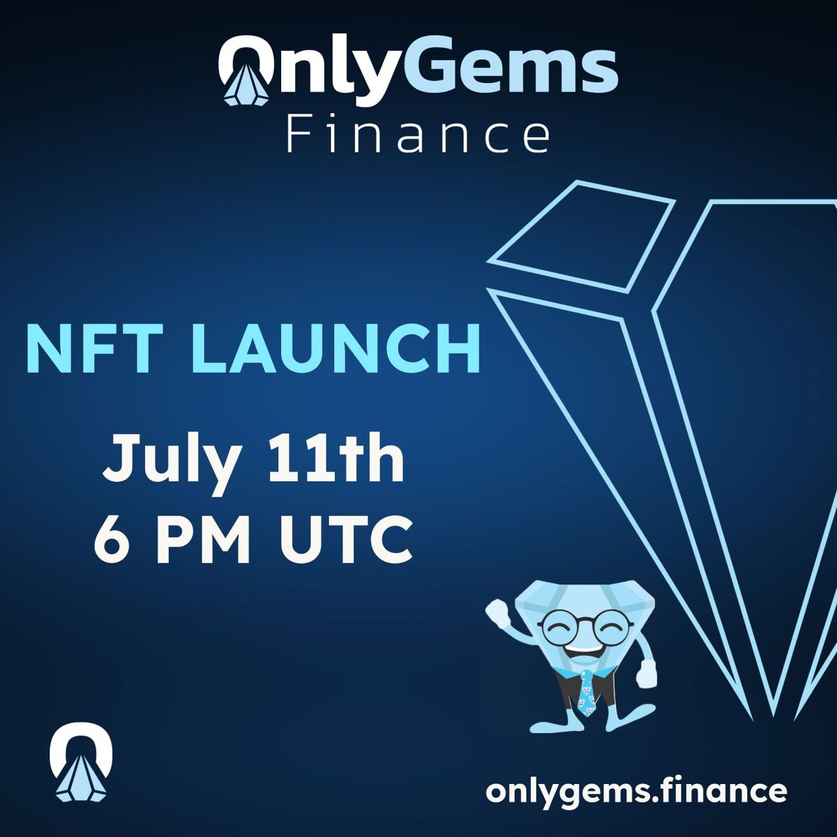 OnlyGemsFinance's tweet photo. The long awaited NFT Launch is here.!
We will launch our NFTs on Monday the 11th of July at 6 PM UTC.
More details for our #NFT launch will be coming in the next days.
We have a collection of 2000 NFTs, every NFT is unique.
Each NFT will cost 0.2 BNB.
https://t.co/D9L6IqCT9v https://t.co/hyDYq5Vv8N