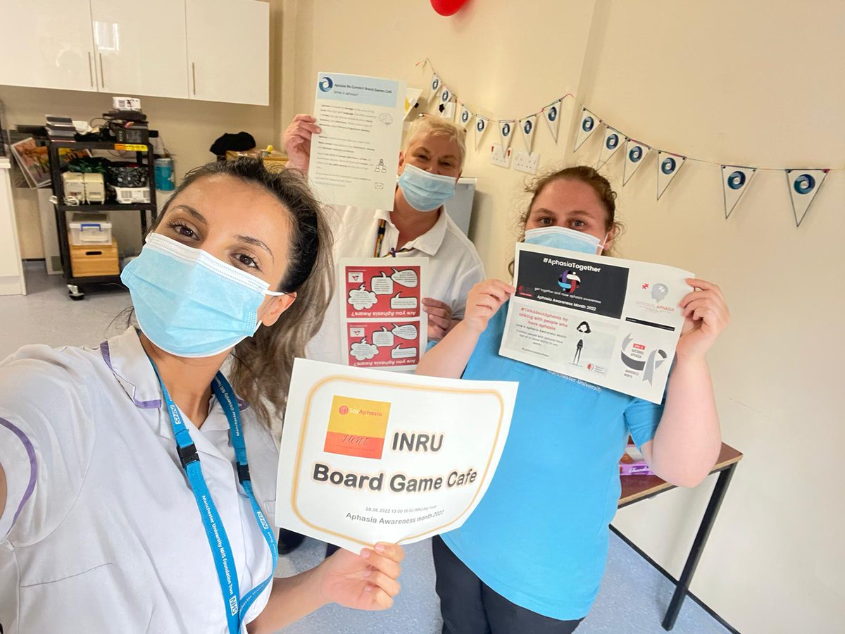 InruTrafford's tweet photo. Board game cafe last week on the INRU for Aphasia awareness! Big thanks to @MorrisonsMCR for kindly donating treats ☺️ #aphasia #mdt @Sakhina_SLT https://t.co/esDPZtMpuL