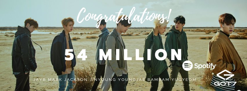 GOT7Stream_th's tweet photo. Congratulations 🎶🎉 

Album Flight Log Arrival has surpassed 54 Million streams on Spotify

@jaybnow_hr @marktuan @JacksonWang852 @JINYOUNG @GOTYJ_Ars_Vita @BamBam1A @yugyeom #ARRIVAL #FLIGHTLOG 

#GOT7 #GOT7_NANANA #NANANA @GOT7 #GOT7onSpotify #Spotify https://t.co/8SQQl8DQkY https://t.co/qGBEygB5x2