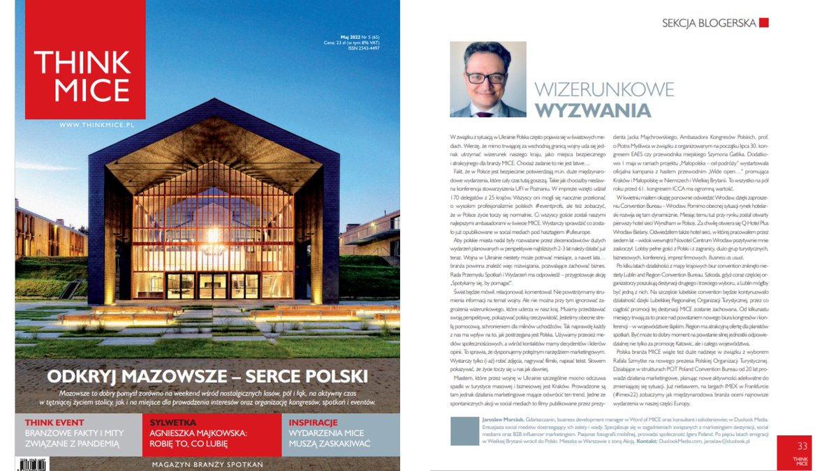 JaroslawMarciuk's tweet photo. 🇵🇱 Read this @ThinkMice article. #Poland is still a safe #MICEdestination is confirmed by international events that are hosted here all the time. Such as the recent conference of the @UFILive in #Poznan➡️ https://t.co/mnSmGEfwjO
#eventprofspl #ufieurope #meetingplanner https://t.co/Z9SVBnvftY