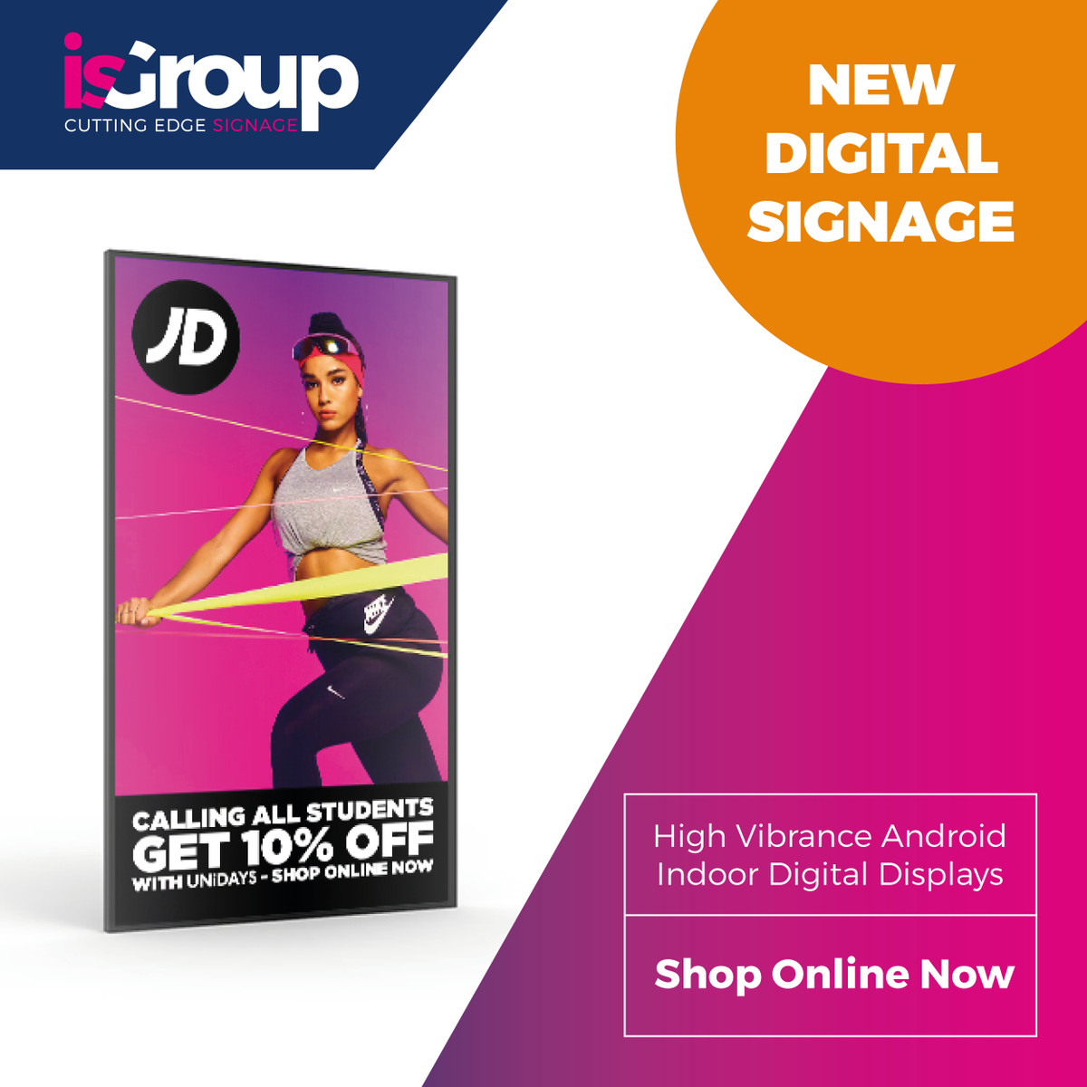 **New High Vibrance digital signage **📣

High vibrance indoor android digital signs with a vibrant 700cd/m2 digital screen

Comes with a 3-year warranty, lifetime support, and FREE delivery. Different sizes are available 🚚

Buy now 🌐 bit.ly/isGroup-high-v…

#digitalsigns