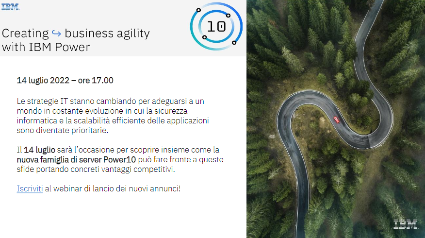 simona_magni's tweet photo. Il 14 luglio - ore 17 - unisciti al webinar di annucio dei nuovi #IBM #Power10
➡️Iscriviti ora: https://t.co/8X5OeZrs5x
#IBMPower è la piattaforma sicura, affidabile e performante per competere sul mergato in modo agile.
#ItalySystems @IBMItalia #IBMerItaly https://t.co/i9LBKHJIYT