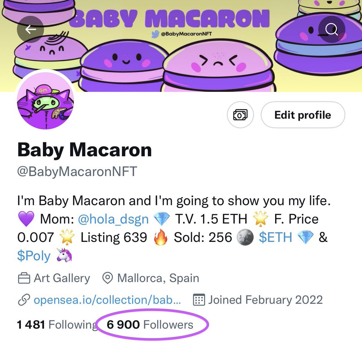 WOOOOOW 🔥🔥🤩💜 Every day we grow 🚀🚀🌕🍸 Thank you so much for your support guyyyys 🙌

#NFTCommunity