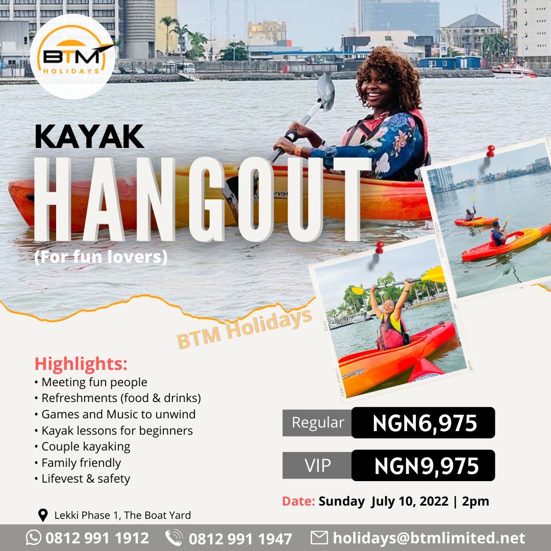 Dey try enjoy small small, hypertension no get cure and kayaking is such a sweet sporting event. ARE YOU IN?😊

Reach out to <a href="/Btmholidays/">BTM Holidays</a> today to enjoy this amazing deal