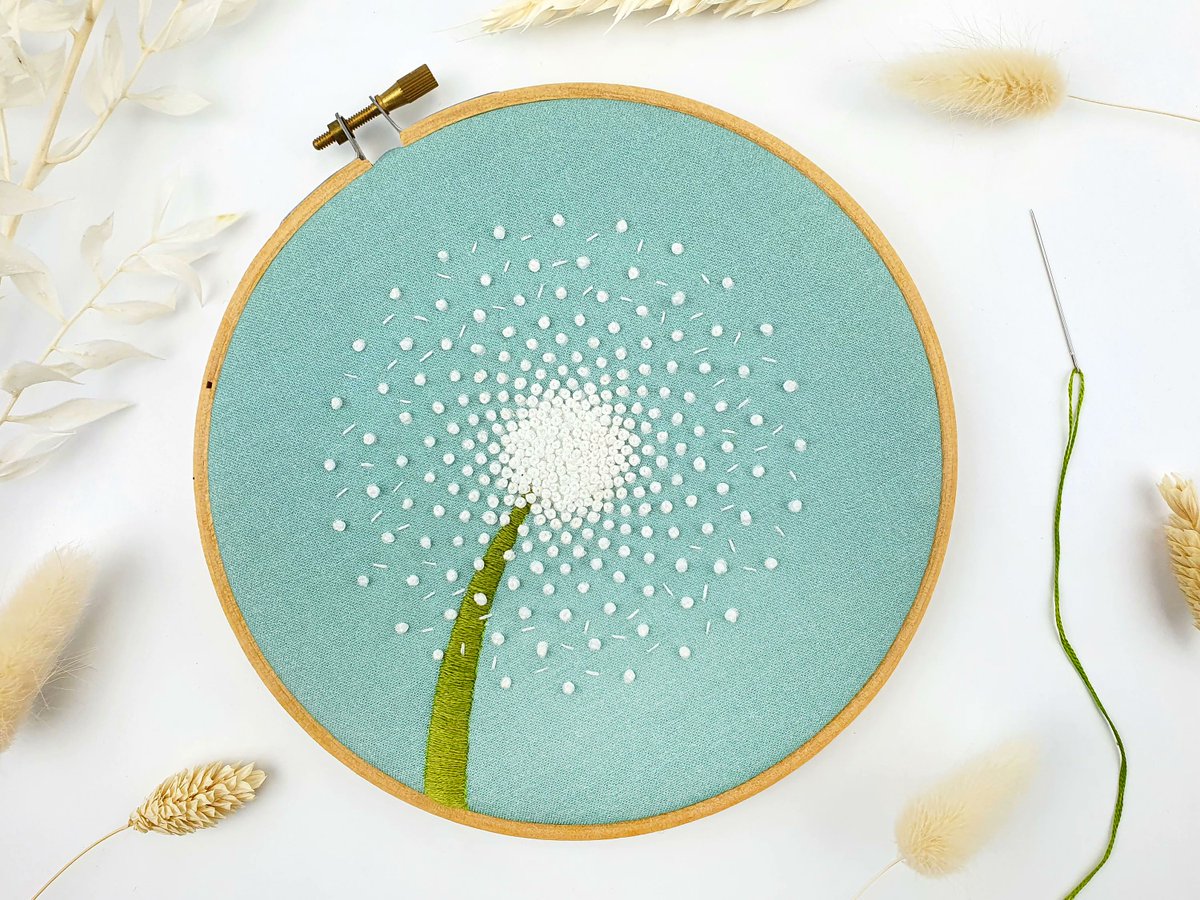 Dandelion Embroidery Kit, DIY Hoop Art Kit, Needlework Kit, Modern Flower Embroidery Pattern, Relaxation, Mindfulness Gift, Gift For Crafter #embroidery #needlework
Buy here etsy.com/listing/398901…