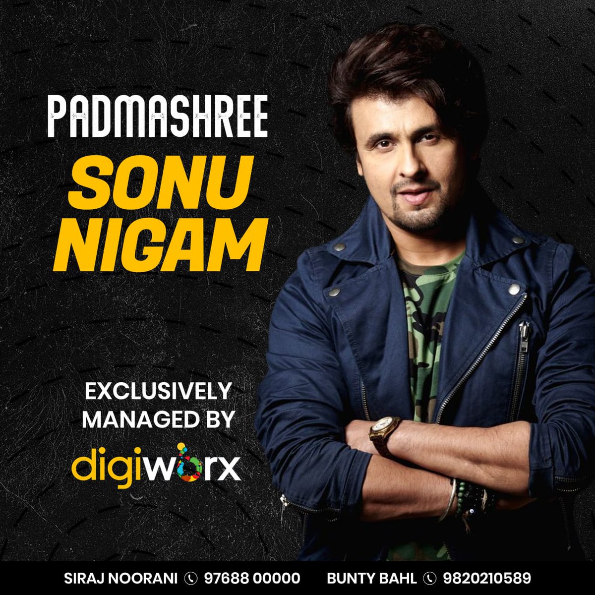 thedigiworx's tweet photo. We are ecstatic to announce, Padma Shri Sonu Nigam ji is now exclusively managed by @thedigiworx.
We are elated to have on board the star, the legend Sonu Nigam!
For queries contact us on:
+91 97688 00000 / +91 98202 10489
Siraj@thedigiworx.com
#SonuNigam #digiworx https://t.co/yITlQaUjGO