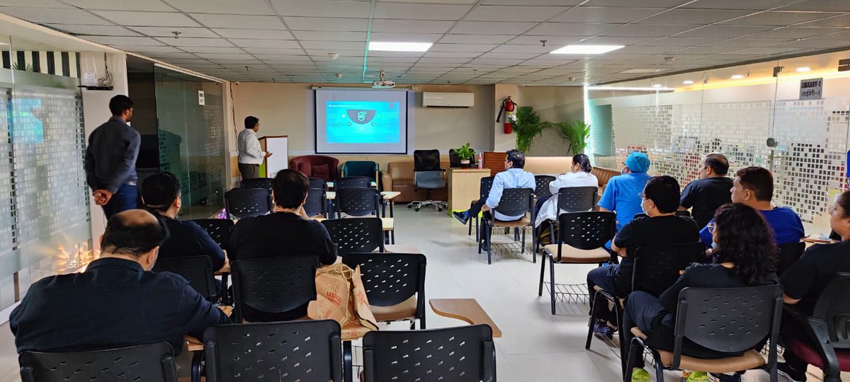 YashodaHealth's tweet photo. #techtrainingsatYashoda
Driven by our motto of providing the highest standards of patient care, high-tech stroke risk assessment training was organized for the #neurosciences team in the training centre at Yashoda Hospital & Research Centre.
#stroketraining #YashodaHospital https://t.co/ksBPwENCzs