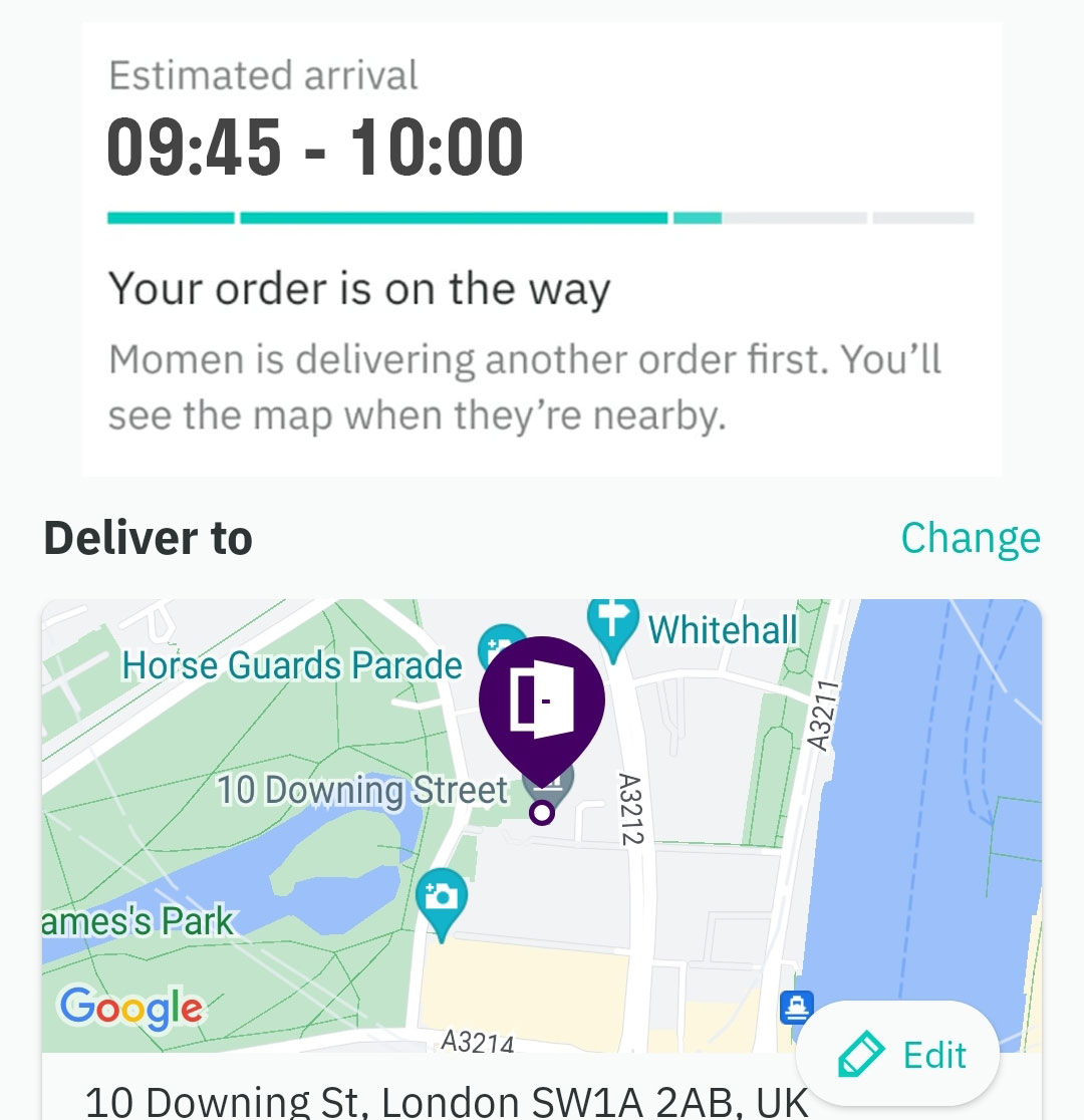 Deliveroo's tweet image. We tried to deliver your order but no-one was in. 

Please contact us to arrange another delivery, alternatively we can leave it with a neighbour.