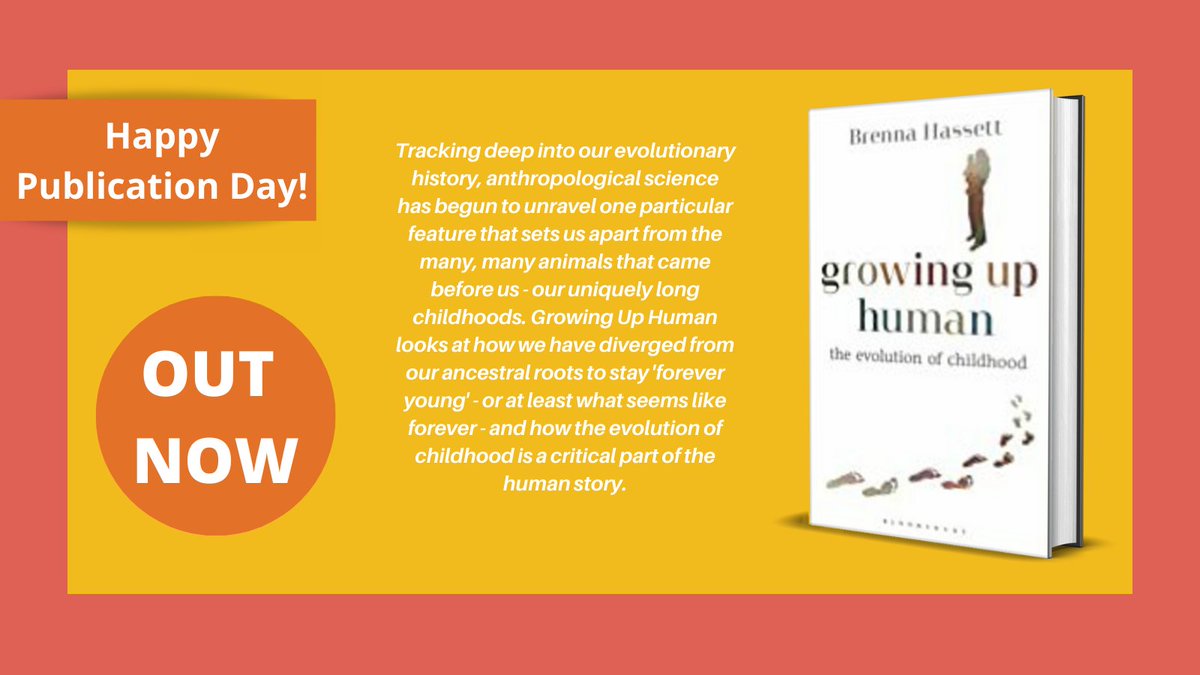 BookPublicistUK's tweet photo. Happy Publication Day to @brennawalks, author of Growing Up Human! (@BloomsburyBooks)🙌

📖 In Growing Up Human, Brenna Hassett explores how our evolutionary history has shaped a phenomenon every reader will have experienced - childhood.

#evolution #childhood #growingup #author https://t.co/lIVAeaZuuV