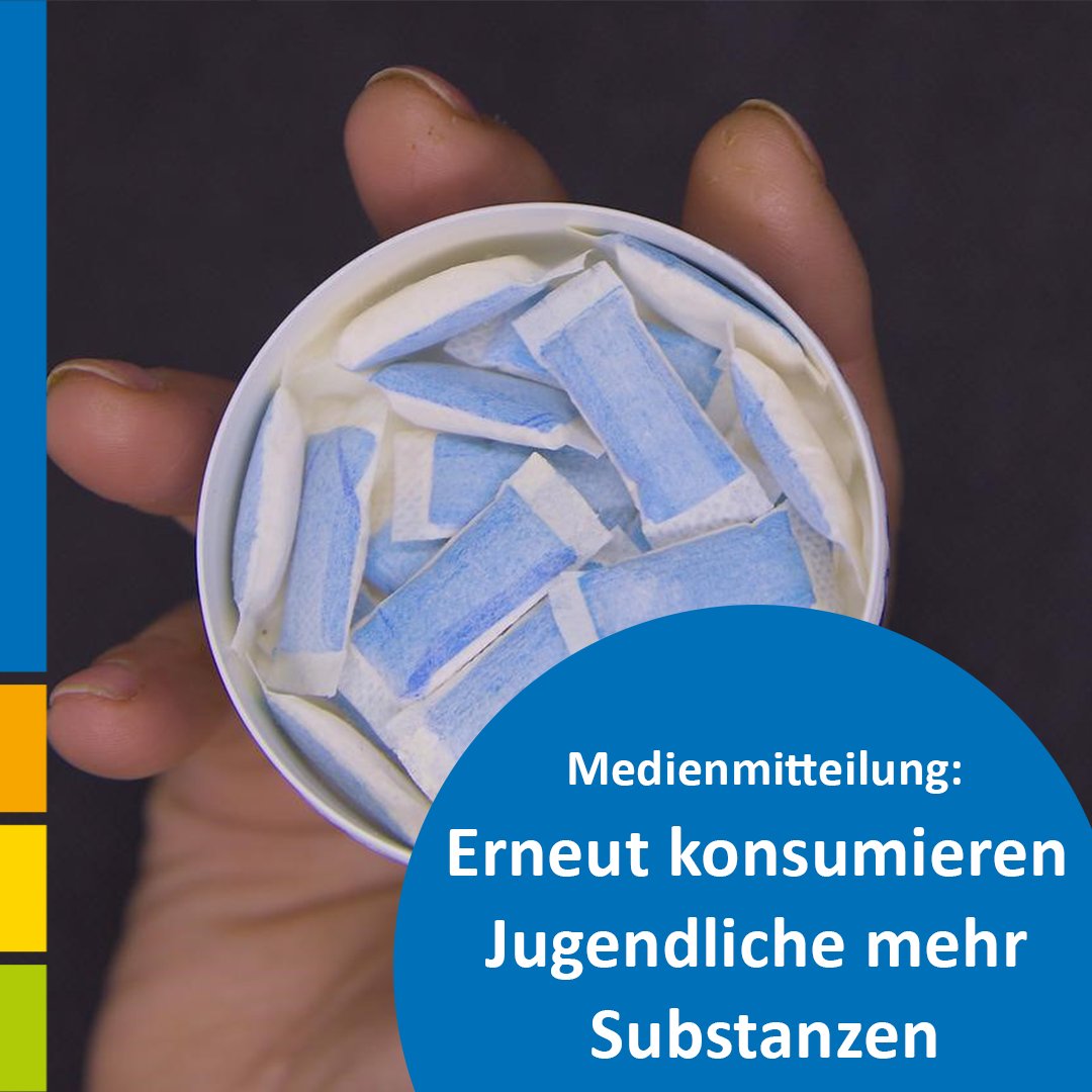 Eine Befragung bei Jugendlichen zeigt: Es werden wieder mehr legale Drogen konsumiert. 
Medienmitteilung: besofr.blaueskreuz.ch/news/news-deta…
#Jugendschutz #Suchtprävention