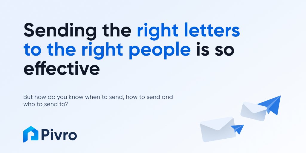 PivroSoftware's tweet image. #EstateAgents, we are sure you agree, the right letters, to the right people, at the right time is very effective. 
Have the right #software and the right #systems in place its easy