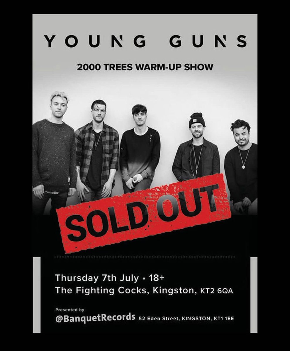 BELLEVUE DAYS (@bellevuedays) on Twitter photo supporting <a href="/YoungGunsUK/">Young Guns</a> tonight at their <a href="/2000trees/">2000trees Festival</a> warm up show at The Fighting Cocks in Kingston. Sold out. X supporting <a href="/YoungGunsUK/">Young Guns</a> tonight at their <a href="/2000trees/">2000trees Festival</a> warm up show at The Fighting Cocks in Kingston. Sold out. X