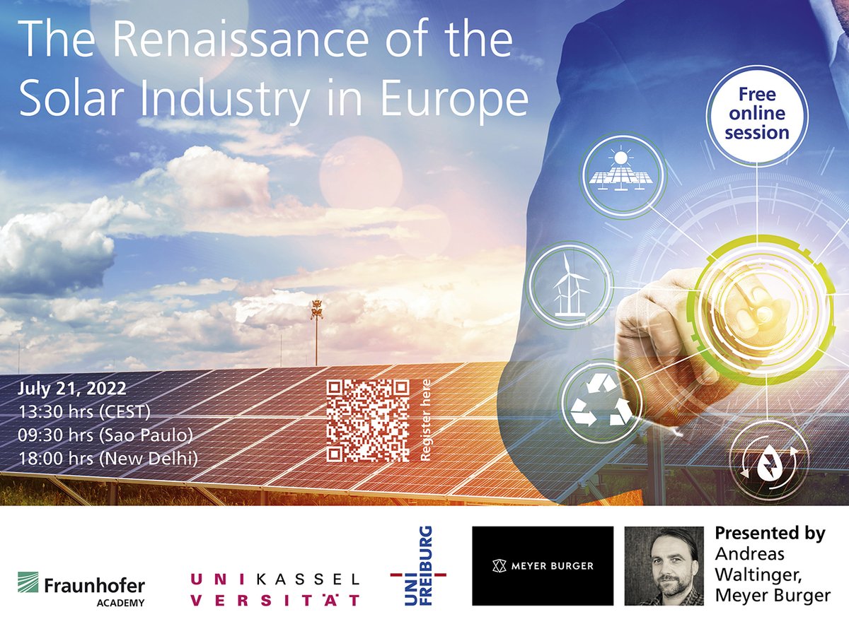 Because it all need to make sense! 
We can't wait to share with you, an deep insight in one of the Only PV companies that consume 100% renewable energy.
Join us this Thursday 21st of July at 13:30 CEST.
Register here: bit.ly/3nCNB6v
<a href="/fraunhofer_edu/">Fraunhofer Academy</a> <a href="/FraunhoferISE/">Fraunhofer ISE</a>