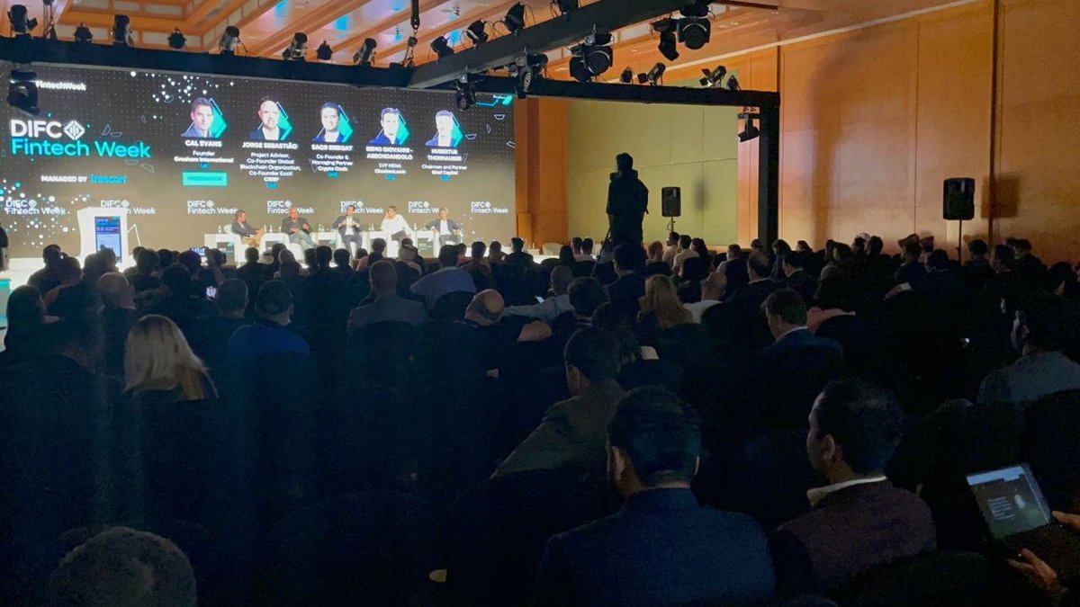 CryptoOasisUAE's tweet photo. @DxBlockChain, Co-Founder of #CryptoOasis, was part of the panel "Crypto-related payments - Transforming the future" at @DIFC Fintech Week that covered topics such as #Web3, the Inevitability of #NFTs, & Managing Identity, #Security & #FinancialServices.
#Dubai #DIFCFintechWeek https://t.co/eZsv7B2Tsq